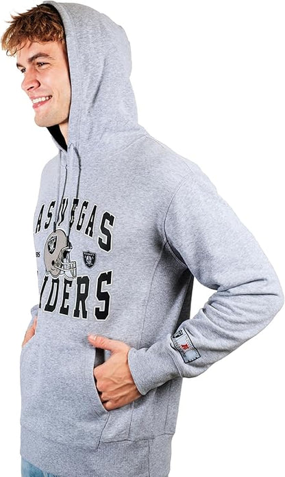 Ultra Game NFL Official Adults Ultimate Quality Super Soft Hoodie Sweatshirt - Unisex, Las Vegas Raiders, Heather Gray|Las Vegas Raiders