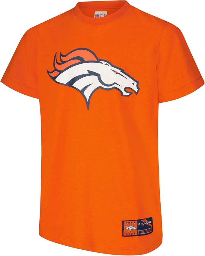 Ultra Game NFL Official Youth Super Soft T-Shirt & Hoodie Sweatshirt Set, Denver Broncos|Denver Broncos