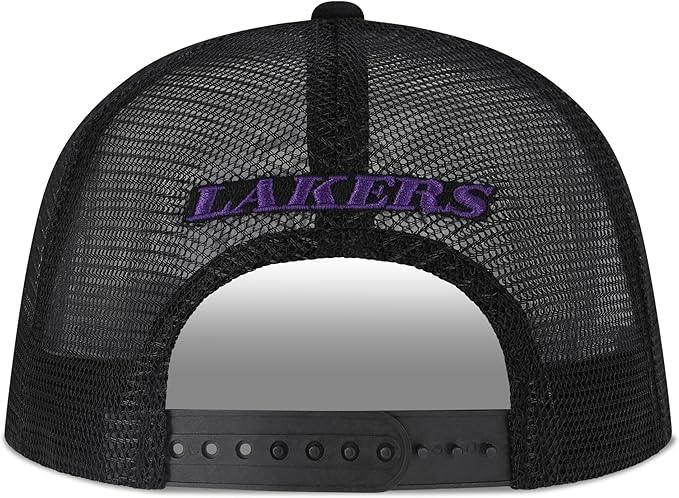 Ultra Game NBA Official Men’s Snap Back All Around The World Trucker Baseball Cap Hat - Unisex, Los Angeles Lakers, Black Marl, 1SIZE|Los Angeles Lakers