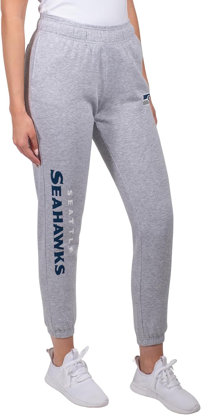 Ultra Game NFL Official Women's Super Soft Fleece Jogger Sweatpants, Seattle Seahawks|Seattle Seahawks