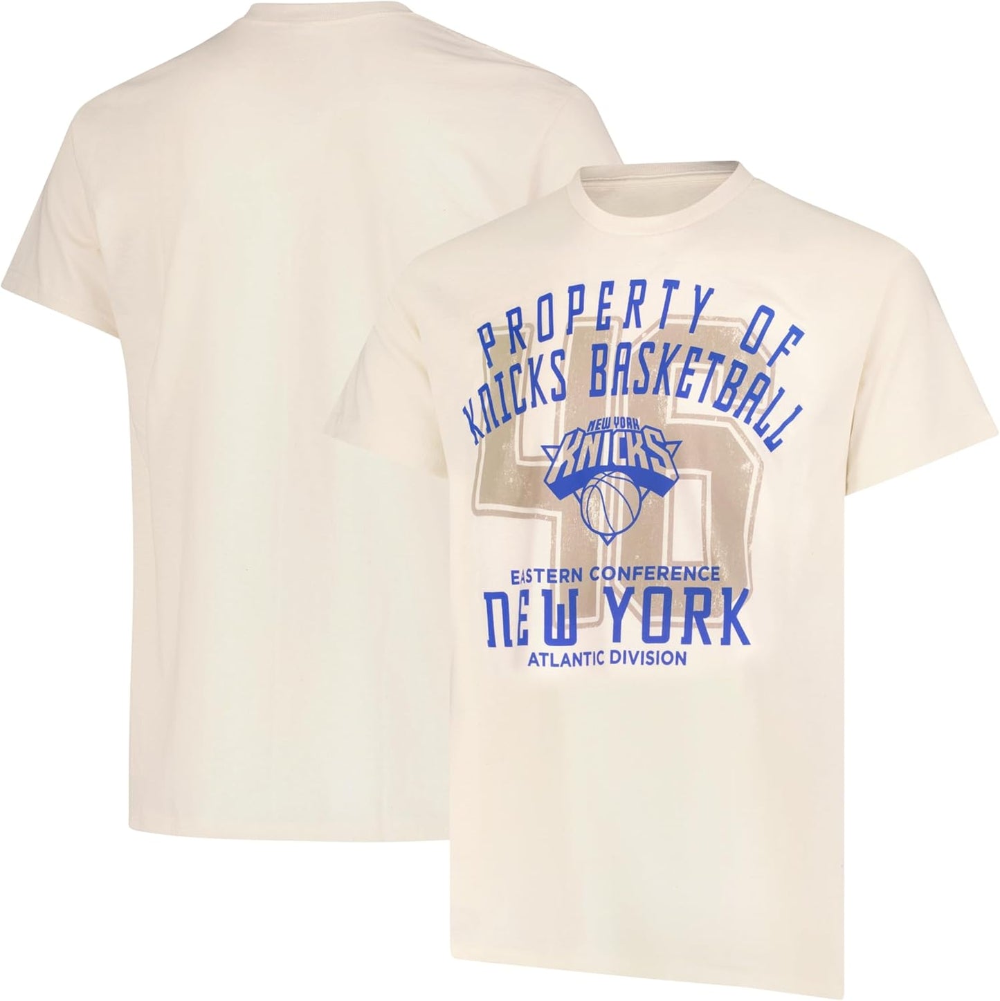 Ultra Game NBA Official Men's Standard Super Soft Nostalgic T-Shirt, New York Knicks,Cream|New York Knicks