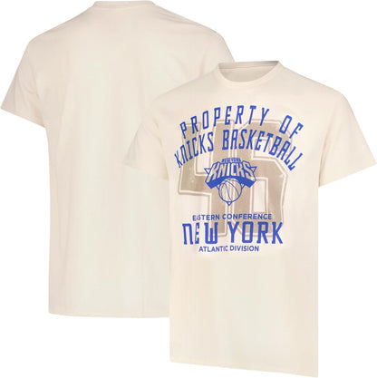 Ultra Game NBA Official Men's Standard Super Soft Nostalgic T-Shirt, New York Knicks,Cream|New York Knicks