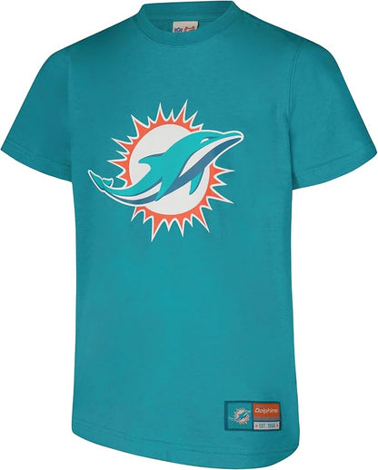 NFL Official Youth Super Soft T-Shirt & Hoodie Sweatshirt Set|Miami Dolphins