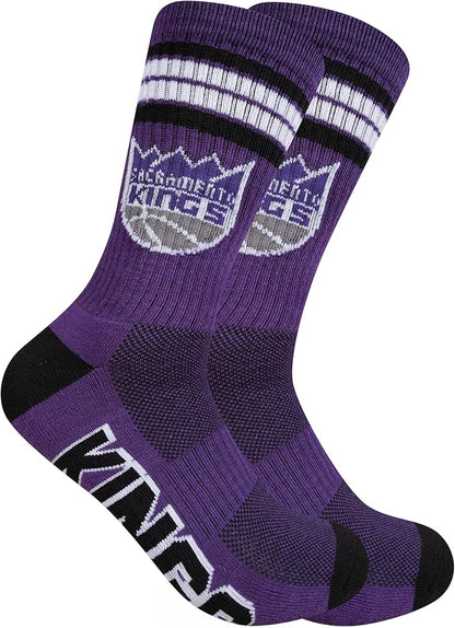 Ultra Game NBA Official Men’s Athletic Cushioned Secure Fit Team Crew Socks - 3 Pack - Unisex, Sacramento Kings, Assorted, M6-12|Sacramento Kings