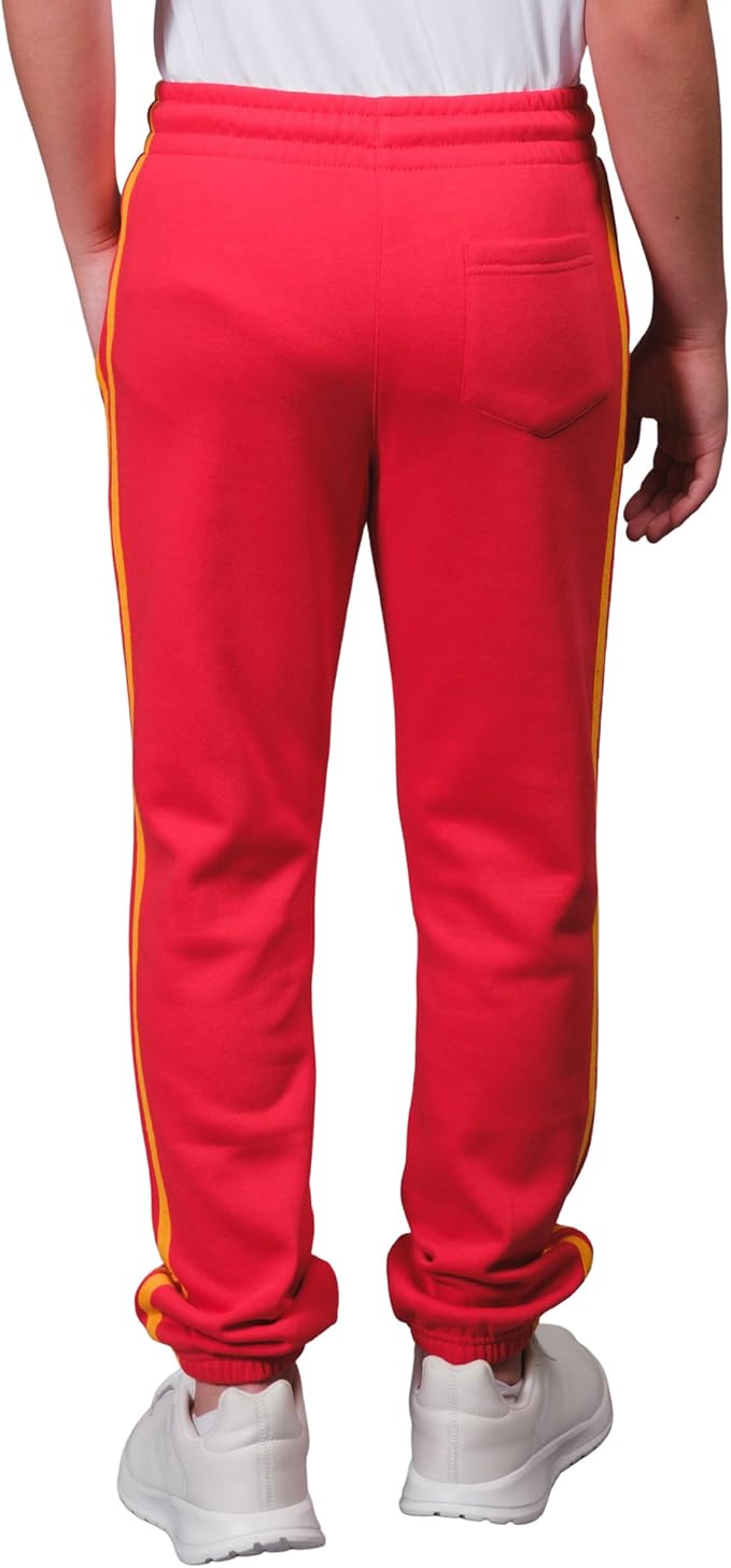 Ultra Game NFL Official Youth Super Soft Game Day Striped Jogger Sweatpants, Kansas City Chiefs, Team Color|Kansas City Chiefs