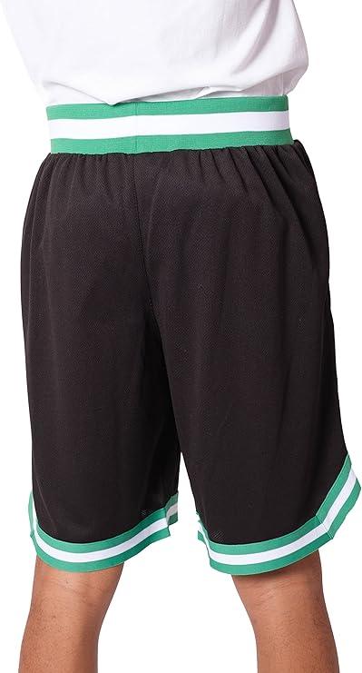 Ultra Game NBA Official Men’s Active Knit Basketball Training Shorts - Unisex, Boston Celtics, Black|Boston Celtics