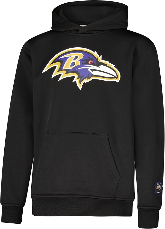 Ultra Game NFL Official Youth Super Soft T-Shirt & Hoodie Sweatshirt Set, Baltimore Ravens|Baltimore Ravens