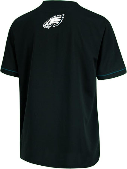 NFL Official Adults Game Day Button Down Baseball Mesh Jersey Shirt - Unisex|Philadelphia Eagles