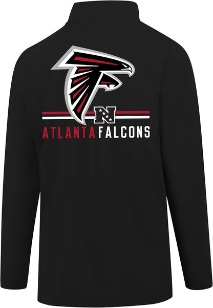 Ultra Game NFL Official Adults Super Soft Quarter Zip Long Sleeve T-Shirt - Unisex Atlanta Falcons|Atlanta Falcons