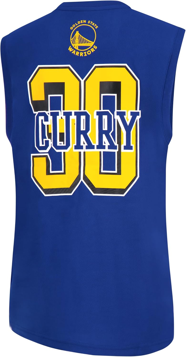 Ultra Game Men's NBA Official Sleeveless Players Mesh Tank Top Muscle T-Shirt, Golden State Warriors - Stephen Curry, Team Color|Golden State Warriors - Stephen Curry