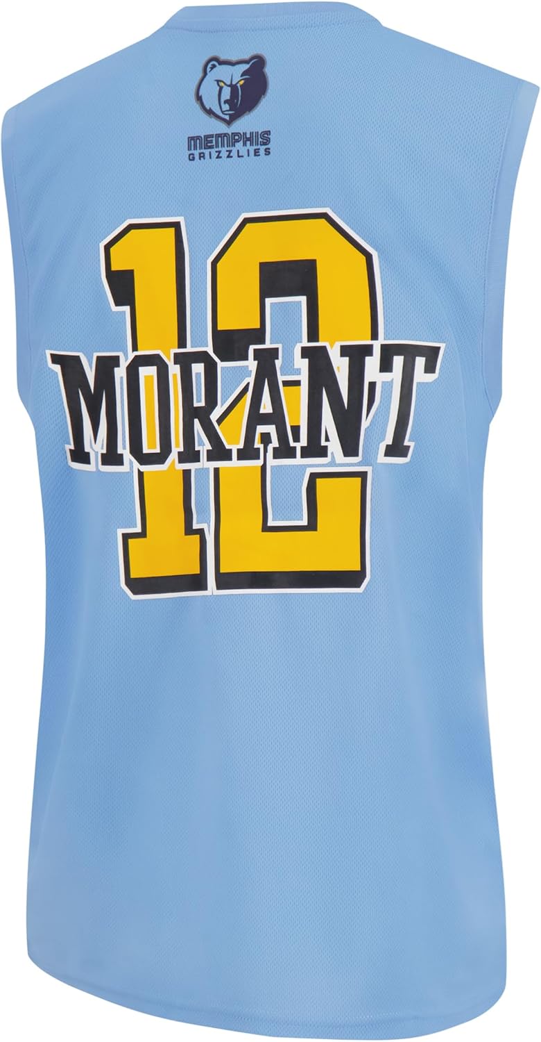 Ultra Game Men's NBA Official Sleeveless Players Mesh Tank Top Muscle T-Shirt, Memphis Grizzlies - Ja Morant, Team Color|Memphis Grizzlies - Ja Morant