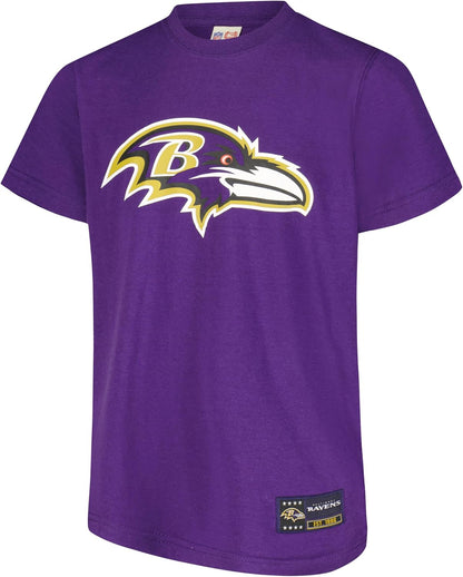 Ultra Game NFL Official Youth Super Soft 2 Pack T-Shirt Set, Baltimore Ravens|Baltimore Ravens