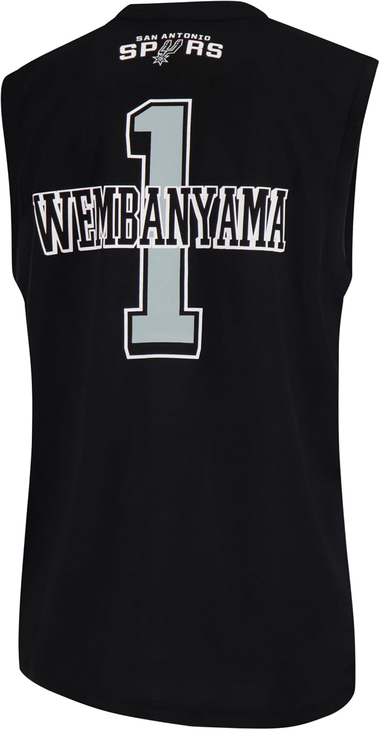 Ultra Game Men's NBA Official Sleeveless Players Mesh Tank Top Muscle T-Shirt, San Antonio Spurs - Victor Wembanyama, Team Color|San Antonio Spurs - Victor Wembanyama