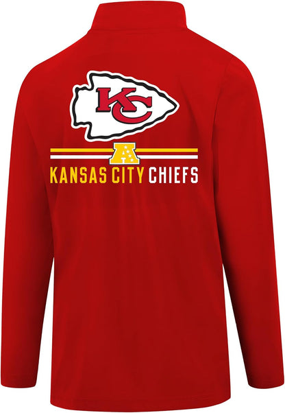 NFL Official Adults Super Soft Quarter Zip Long Sleeve T-Shirt - Unisex|Kansas City Chiefs