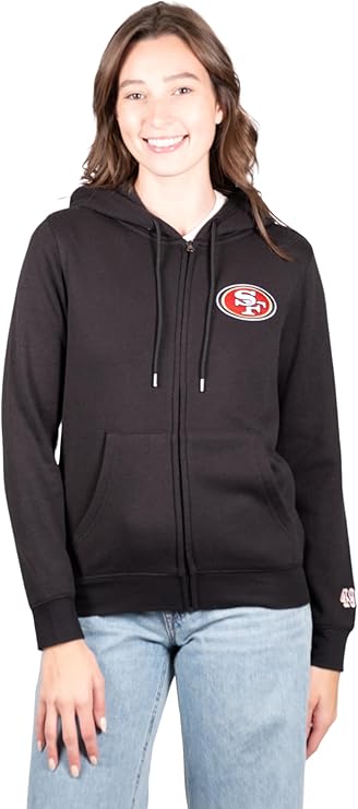 NFL Womens Full Zip Soft Marl Knit Hoodie Sweatshirt Jacket|San Francisco 49ers