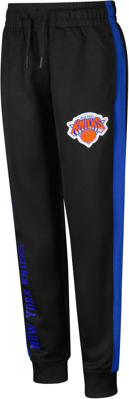 Ultra Game Youth NBA Official Super Soft Full Zip Active Track Jacket and Pants Set, New York Knicks, Black|New York Knicks