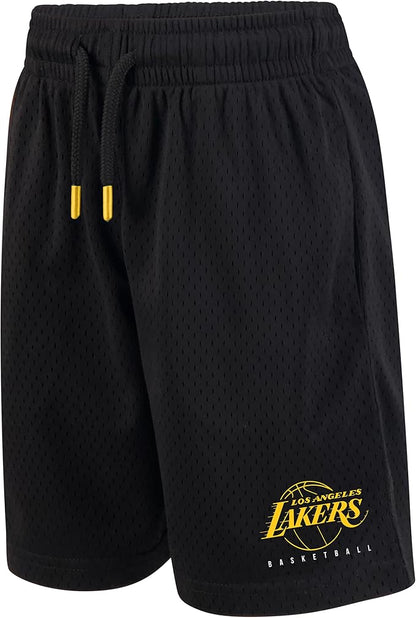 Ultra Game Youth's NBA Official Super Soft T-Shirt & Shorts 2-Piece Set, Los Angeles Lakers, Heather Charcoal|Los Angeles Lakers