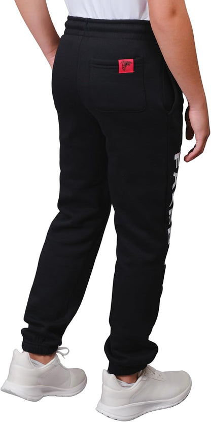 Ultra Game NFL Official Youth Super Soft Game Day Jogger Sweatpants, Atlanta Falcons, Black|Atlanta Falcons