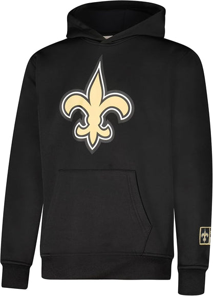 Ultra Game NFL Official Youth Super Soft T-Shirt & Hoodie Sweatshirt Set, New Orleans Saints|New Orleans Saints