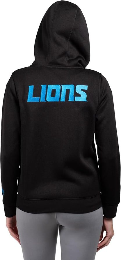 Ultra Game NFL Detroit Lions Official Women's Full Zip Marl Knit Hoodie Sweatshirt Jacket|Detroit Lions