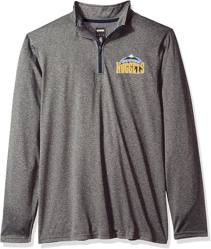 Ultra Game NBA Official Men’s Quarter Zip Long Sleeve Pullover T-Shirt - Unisex Denver Nuggets|Denver Nuggets