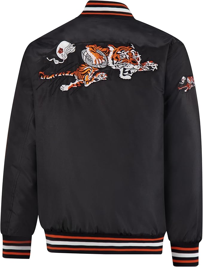 Ultra Game NFL Official Adults Supreme Satin Heritage Jacket, Cincinnati Bengals, Supreme Satin|Cincinnati Bengals