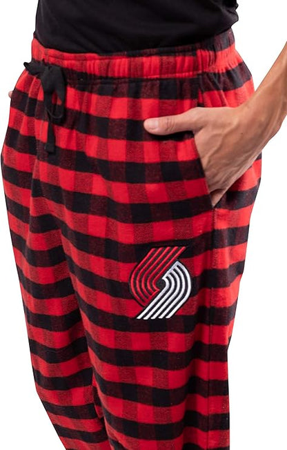 Ultra Game Adults Unisex's NBA Official Sleepwear Super Soft Flannel Pajama Loungewear Pants, Portland Trail Blazers|Portland Trail Blazers