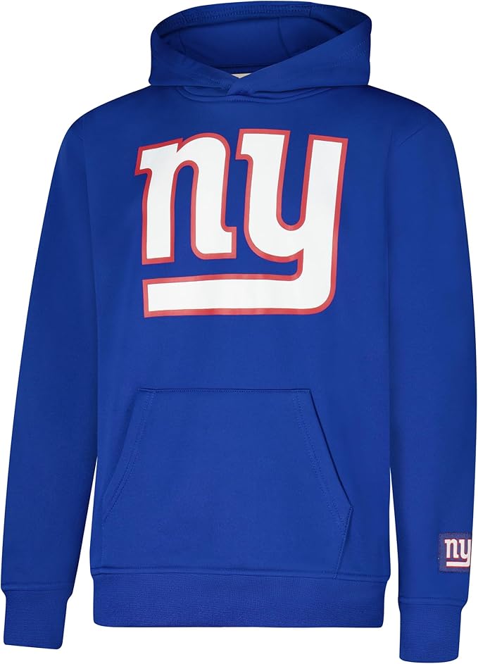 Ultra Game NFL Official Youth Super Soft T-Shirt & Hoodie Sweatshirt Set, New York Giants|New York Giants