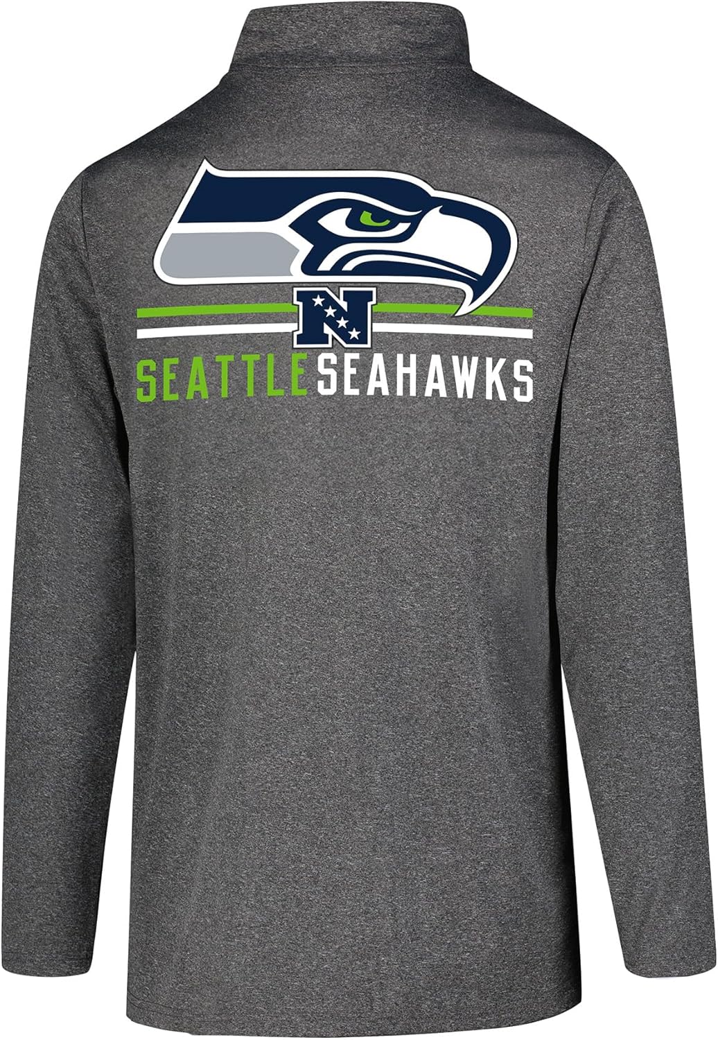 Ultra Game NFL Official Adults Super Soft Quarter Zip Long Sleeve T-Shirt - Unisex Seattle Seahawks|Seattle Seahawks