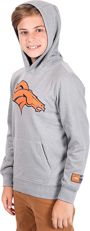 Ultra Game NFL Official Youth Super Soft Hoodie Sweatshirt Pullover - Warm Polyester Blend Denver Broncos|Denver Broncos