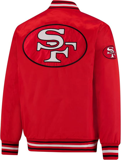 Ultra Game NFL Official Adults Supreme Satin Heritage Jacket, San Francisco 49ers, Supreme Satin|San Francisco 49ers