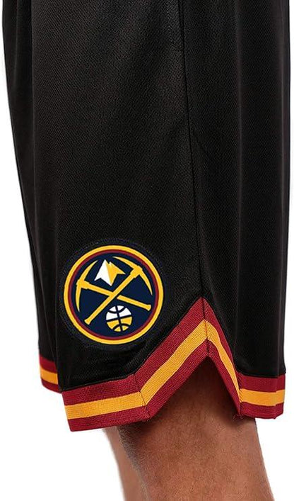 Ultra Game NBA Official Men’s Active Knit Basketball Training Shorts - Unisex, Denver Nuggets, Black|Denver Nuggets