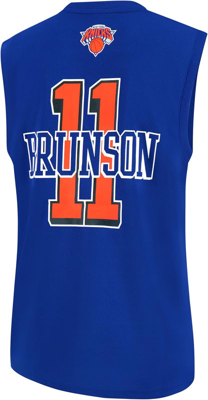 Ultra Game Men's NBA Official Sleeveless Players Mesh Tank Top Muscle T-Shirt, New York Knicks - Jalen Brunson, Team Color|New York Knicks - Jalen Brunson