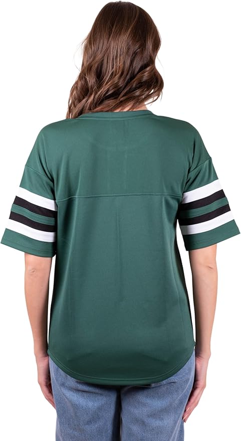 NFL Womens Standard Lace Up Tee Shirt Penalty Box|New York Jets