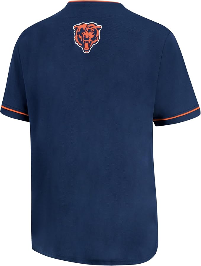 Ultra Game NFL Official Adults Game Day Button Down Baseball Mesh Jersey Shirt - Unisex, Chicago Bears, Team Color|Chicago Bears