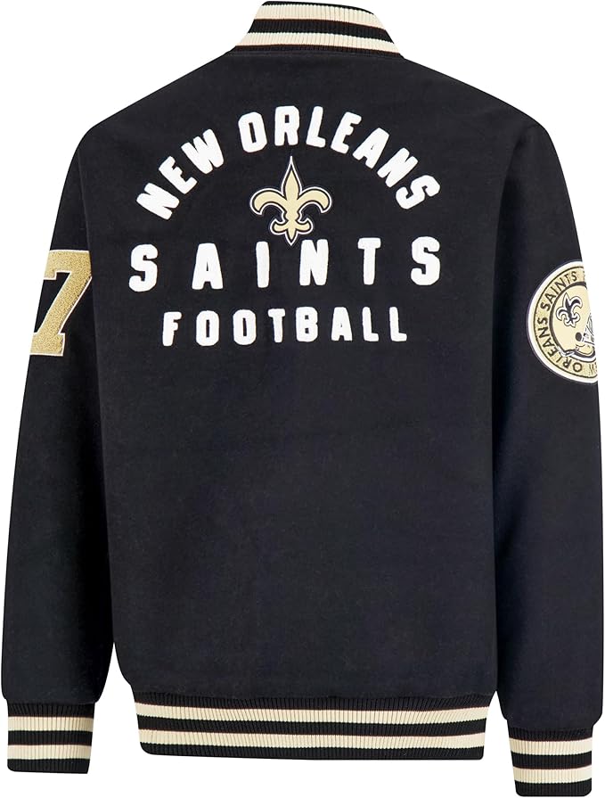 Ultra Game NFL Official Adults Classic Varsity Coaches Jacket Coat - Unisex, New Orleans Saints, Team Color|New Orleans Saints