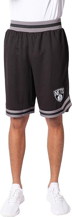 Ultra Game NBA Official Men‚Äôs Active Knit Basketball Training Shorts - Unisex, Brooklyn Nets, Black|Brooklyn Nets