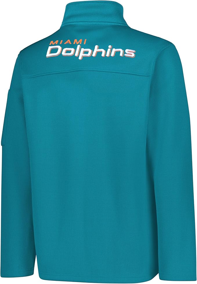 NFL Official Adults Quarter-Zip Super Soft Pullover Sweatshirt with Zipper Pockets - Unisex|Miami Dolphins