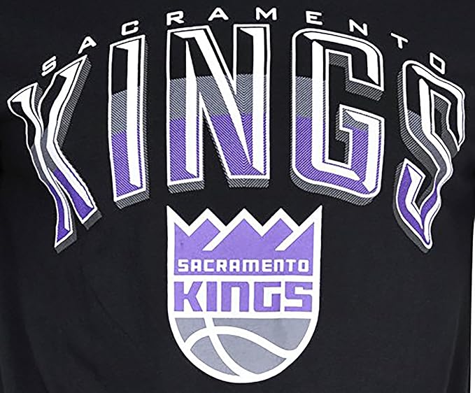 Ultra Game NBA Official Men’s Super Soft Supreme T-Shirt - Unisex, Sacramento Kings, Black|Sacramento Kings