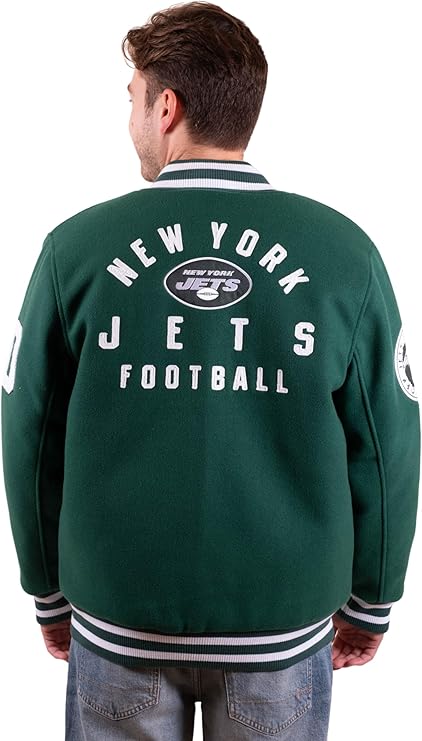 NFL Official Adults Classic Varsity Coaches Jacket Coat - Unisex|New York Jets