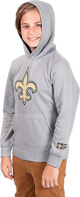 Ultra Game NFL Official Youth Super Soft Hoodie Sweatshirt Pullover - Warm Polyester Blend New Orleans Saints|New Orleans Saints