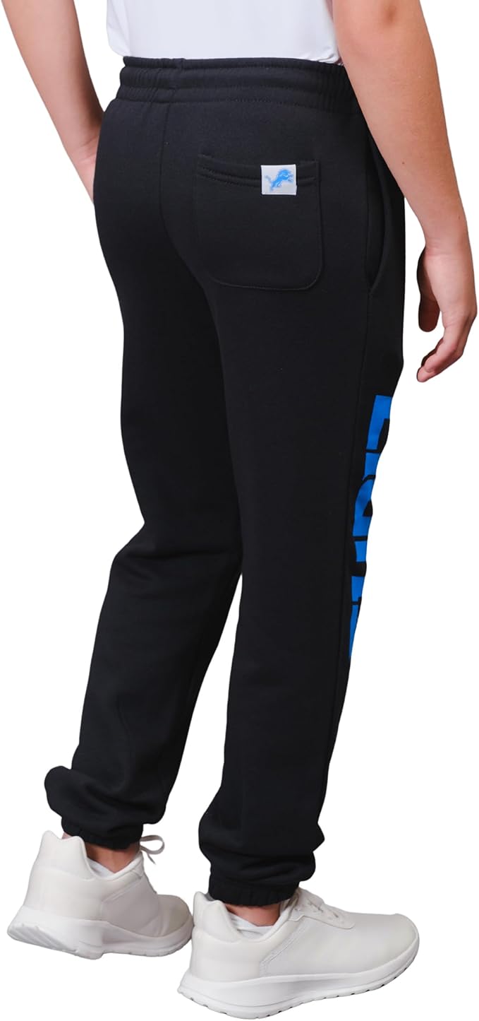 NFL Official Youth Super Soft Game Day Jogger Sweatpants, Detroit Lions, Black|Detroit Lions