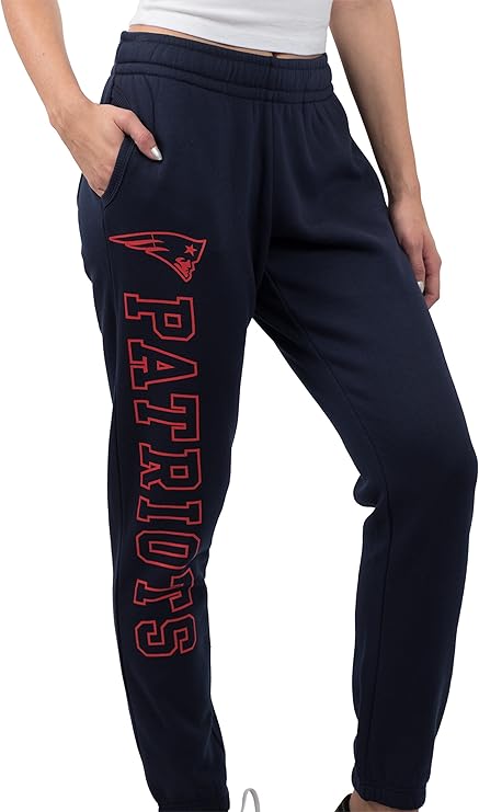 Ultra Game NFL Official Women's Super Soft Fleece Jogger Sweatpants, New England Patriots|New England Patriots