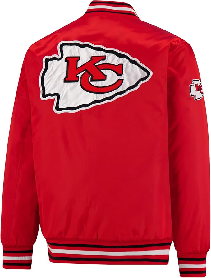 Ultra Game NFL Official Adults Supreme Satin Heritage Jacket, Kansas City Chiefs, Supreme Satin|Kansas City Chiefs