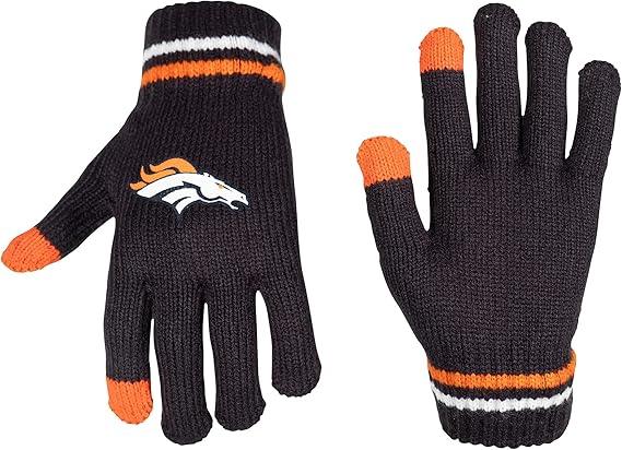 Ultra Game NFL Official Youth Super Soft Winter Beanie Knit Hat With Extra Warm Touch Screen Gloves, Denver Broncos, Team Color 1, 1 SIZE|Denver Broncos