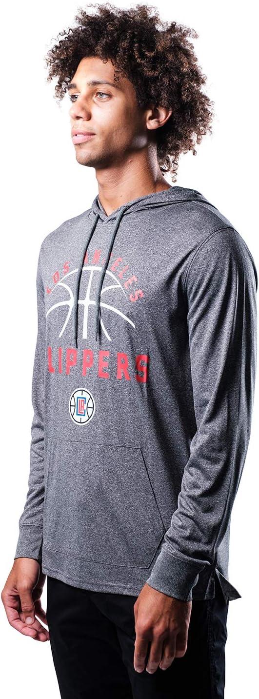 Ultra Game NBA Official Men’s Super Soft Lightweight Pullover Hoodie Sweatshirt - Unisex, Los Angeles Clippers, Heather Charcoal|Los Angeles Clippers