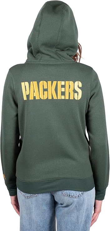 NFL Green Bay Packers Womens Full Zip Soft Marl Knit Hoodie Sweatshirt Jacket|Green Bay Packers