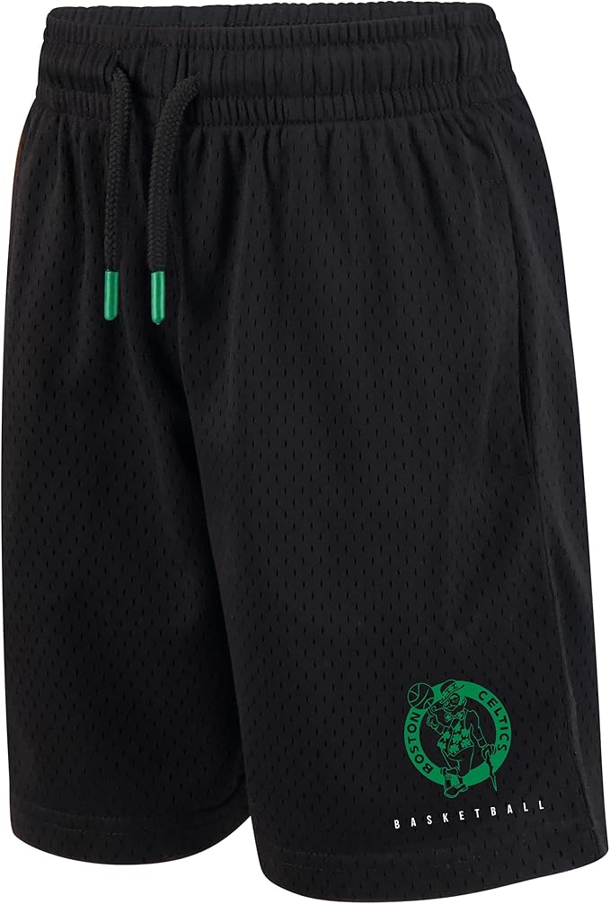 Ultra Game Youth's NBA Official Super Soft T-Shirt & Shorts 2-Piece Set, Boston Celtics, Heather Charcoal|Boston Celtics