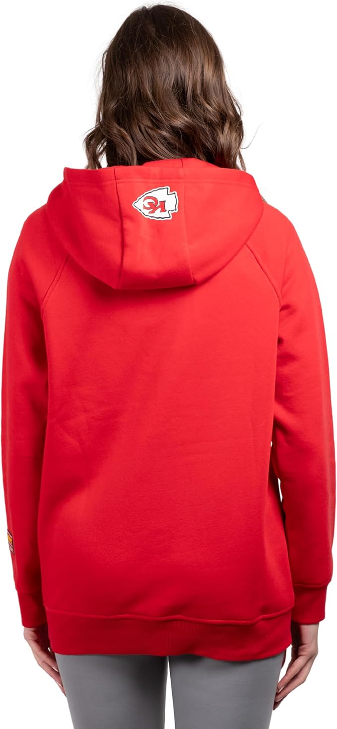 NFL Women's Official Super Soft Tie Neck Pullover Hoodie Sweatshirt|Kansas City Chiefs