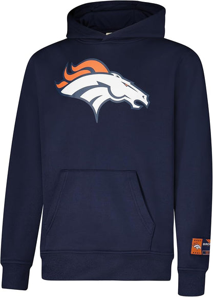 Ultra Game NFL Official Youth Super Soft T-Shirt & Hoodie Sweatshirt Set, Denver Broncos|Denver Broncos